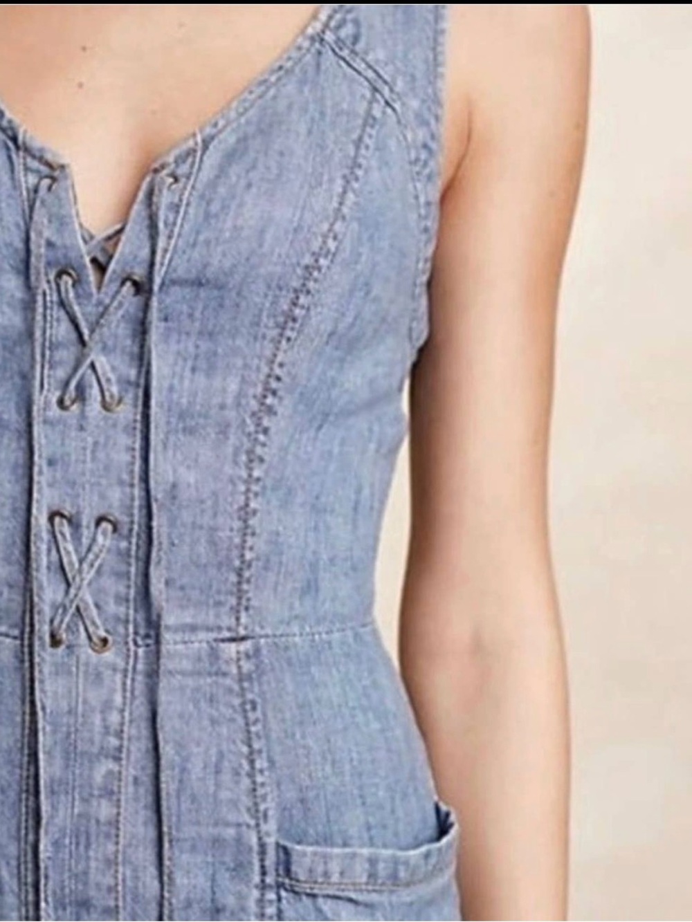 Anthropologie NWOT Holding Horses Atoll light blue denim dress Size S - Picture 3 of 13